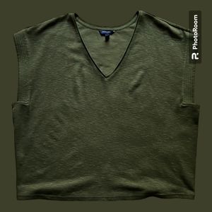 NWOT Banana Republic Factory Trapunto Top Waimea Olive XL